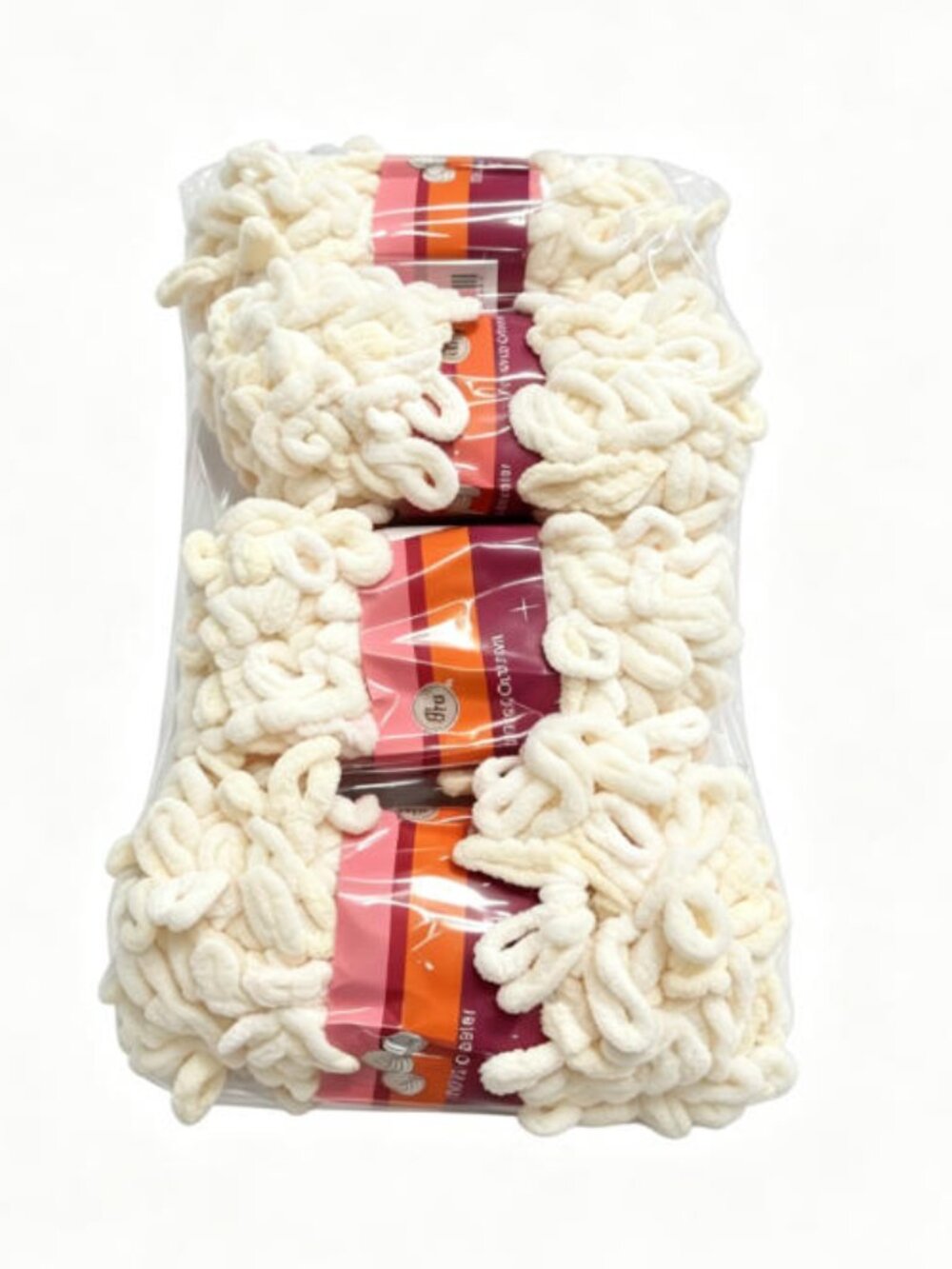 Soft Plush White Loop Yarn 4 Skeins Thick Finger Knitting Yarn for Beginner DIY